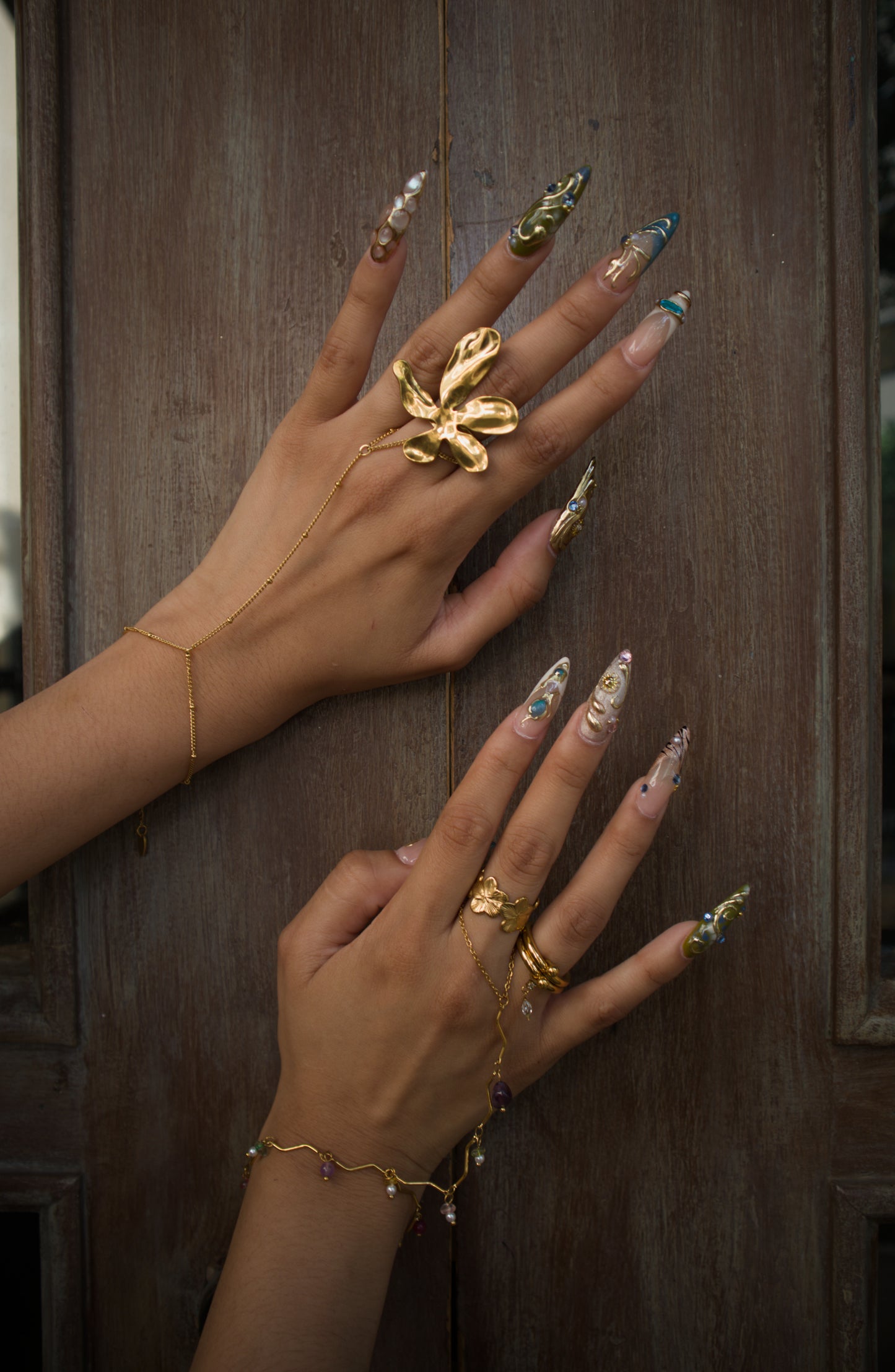 Double Hoop Marquise Ring