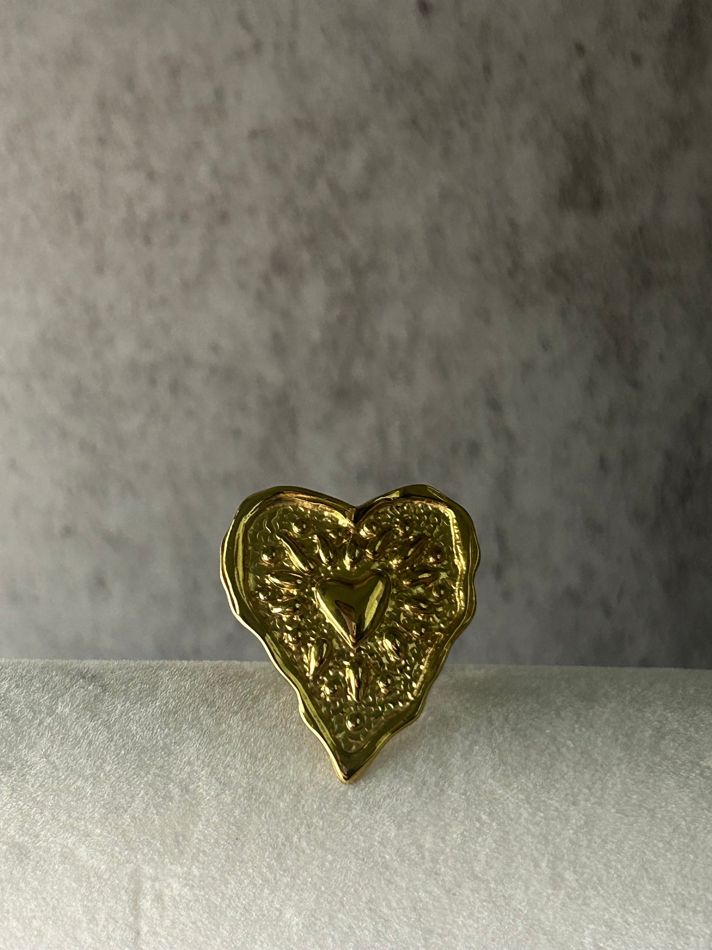 Chunky Heart Adjustable Ring