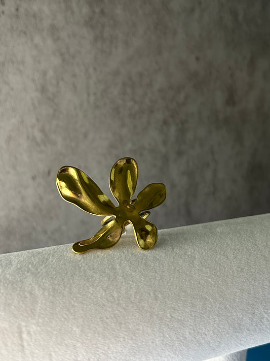 Chunky Floral Adjustable Ring